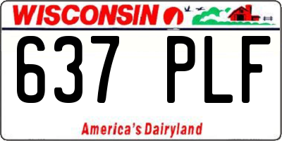 WI license plate 637PLF