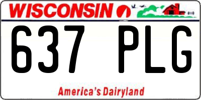 WI license plate 637PLG