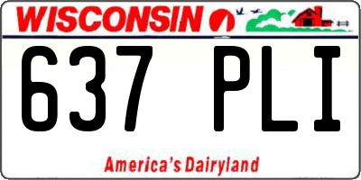WI license plate 637PLI