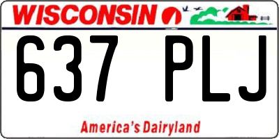 WI license plate 637PLJ