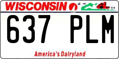 WI license plate 637PLM