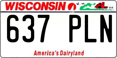 WI license plate 637PLN