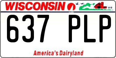 WI license plate 637PLP
