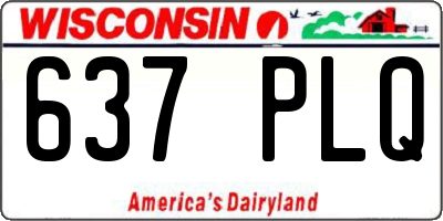 WI license plate 637PLQ