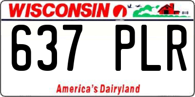 WI license plate 637PLR