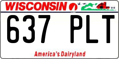 WI license plate 637PLT