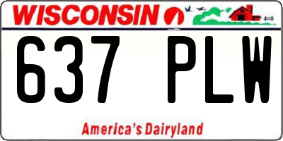 WI license plate 637PLW