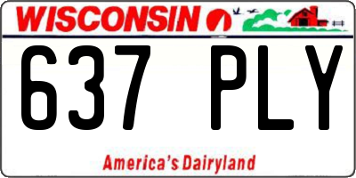 WI license plate 637PLY