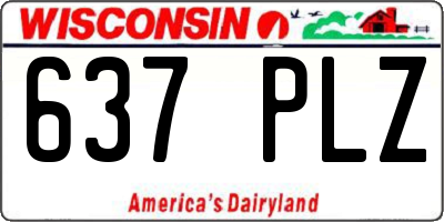 WI license plate 637PLZ