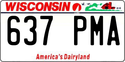 WI license plate 637PMA