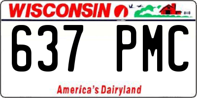 WI license plate 637PMC