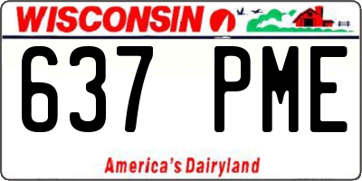 WI license plate 637PME
