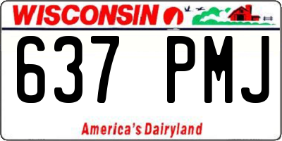 WI license plate 637PMJ
