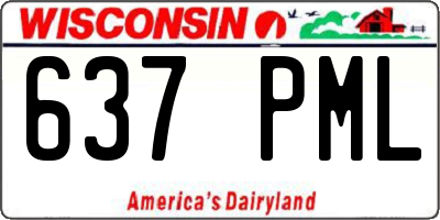 WI license plate 637PML