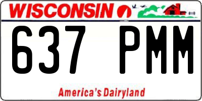 WI license plate 637PMM
