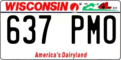 WI license plate 637PMO