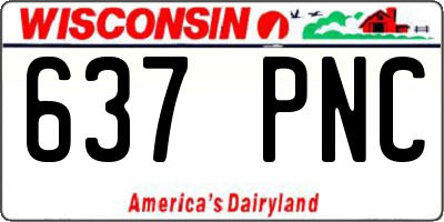 WI license plate 637PNC