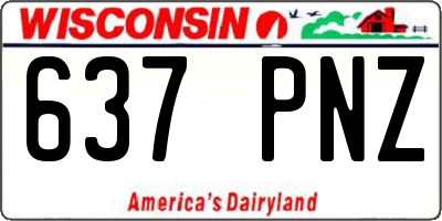 WI license plate 637PNZ