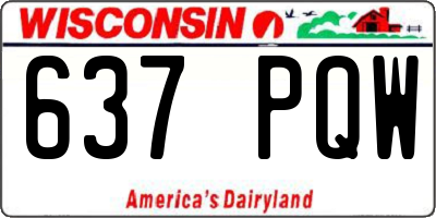 WI license plate 637PQW