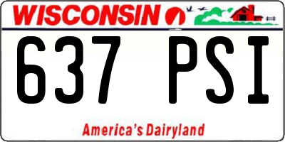 WI license plate 637PSI