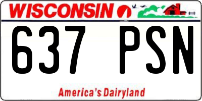 WI license plate 637PSN