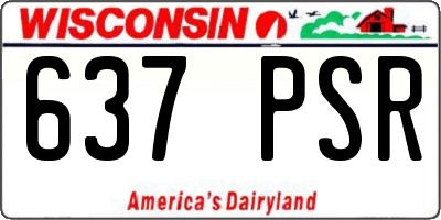 WI license plate 637PSR