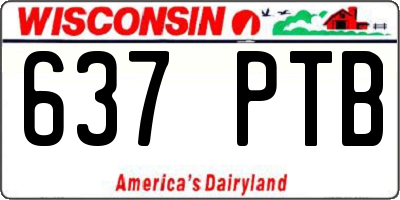 WI license plate 637PTB