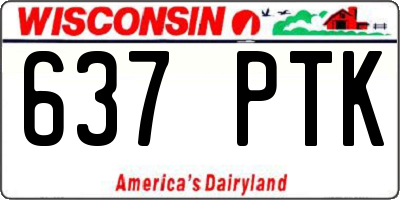 WI license plate 637PTK