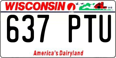 WI license plate 637PTU