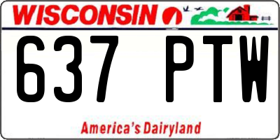 WI license plate 637PTW