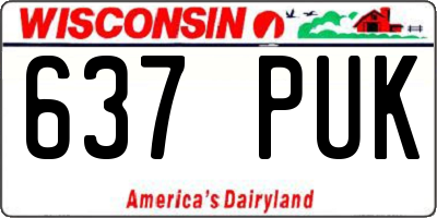 WI license plate 637PUK