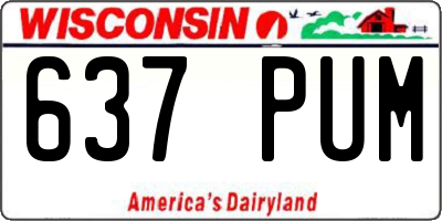 WI license plate 637PUM