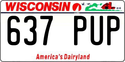 WI license plate 637PUP