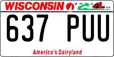 WI license plate 637PUU