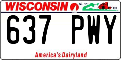 WI license plate 637PWY
