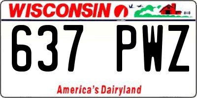 WI license plate 637PWZ