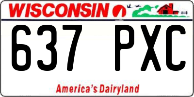 WI license plate 637PXC