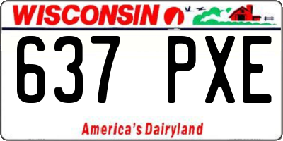 WI license plate 637PXE