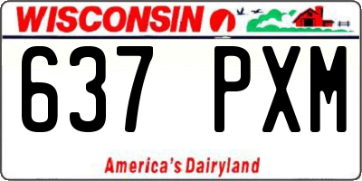 WI license plate 637PXM