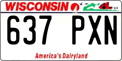 WI license plate 637PXN