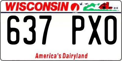 WI license plate 637PXO