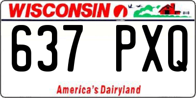 WI license plate 637PXQ