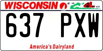 WI license plate 637PXW