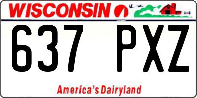WI license plate 637PXZ
