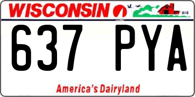 WI license plate 637PYA