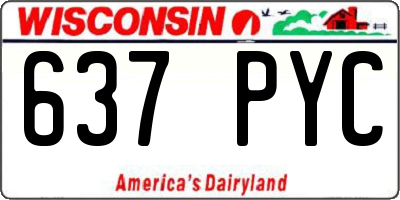 WI license plate 637PYC