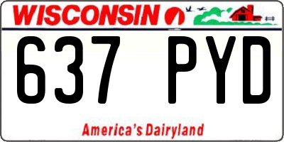 WI license plate 637PYD