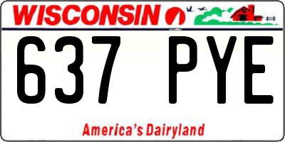 WI license plate 637PYE