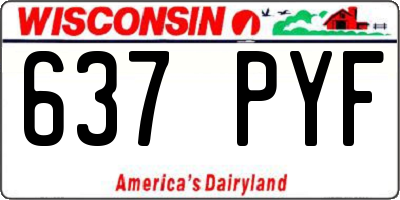 WI license plate 637PYF