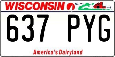 WI license plate 637PYG